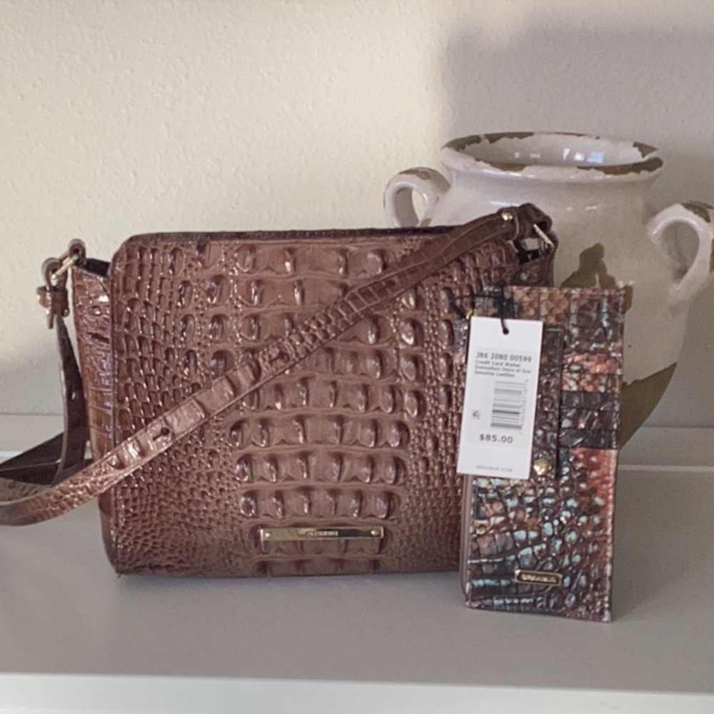 Brahmin Carrie Crossbody (EUC) and Credit Card Wallet (NWT)